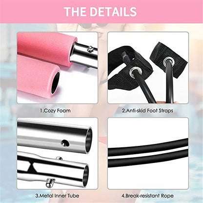 Pilates Squat Resistance Bar with Bands