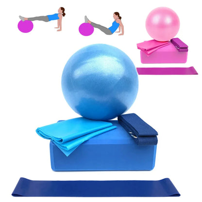 5-Piece Yoga Ball & Block Set