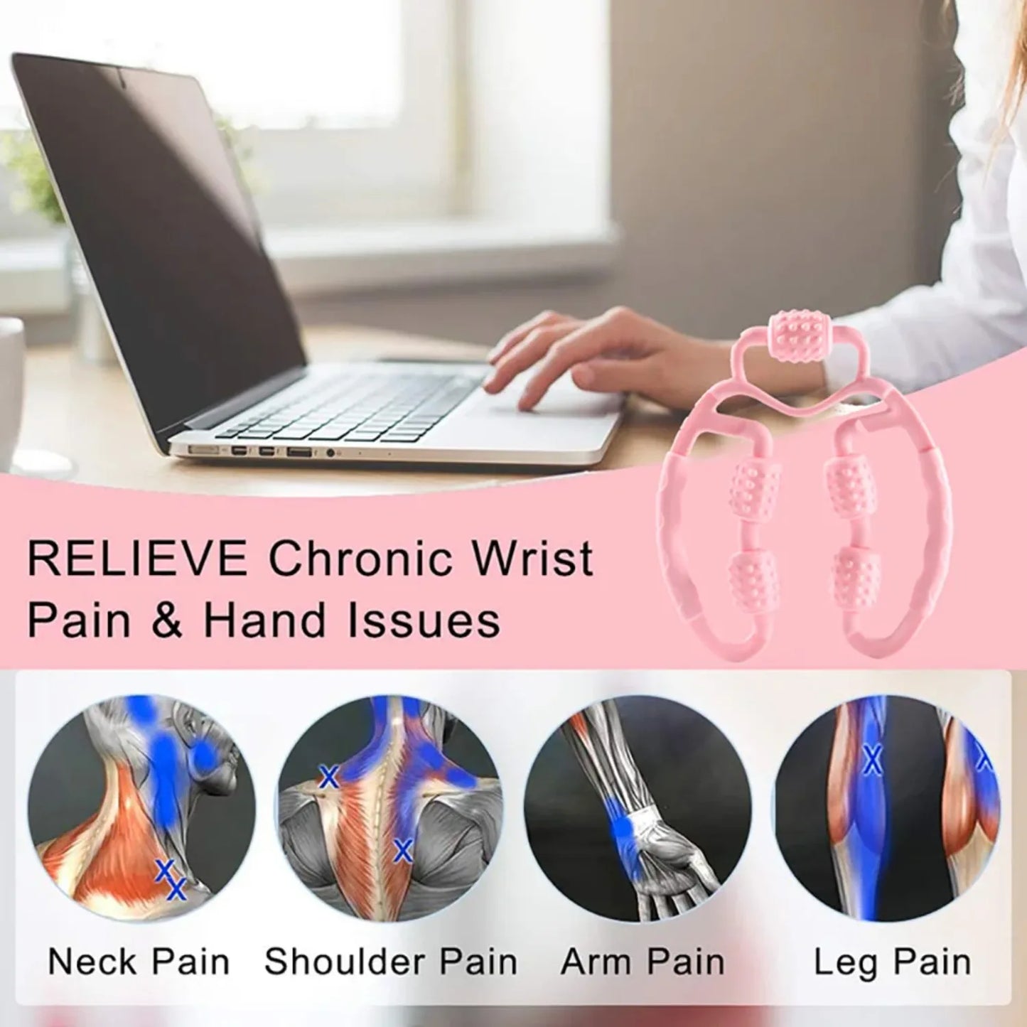 U-Shape 360° Massage Roller – Full Body Relief